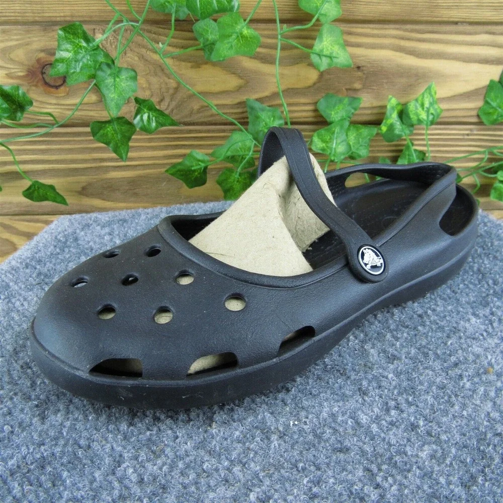 Crocs Women Fisherman Sandal Shoes Black Synthetic Size 10 Medium